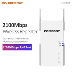 Repetidor de sinal sem fio, grande banda, 2100mbps, 2.4 ghz e 5.8ghz, 4x3dbi, antenas de longo alcance, amplificador wi fi