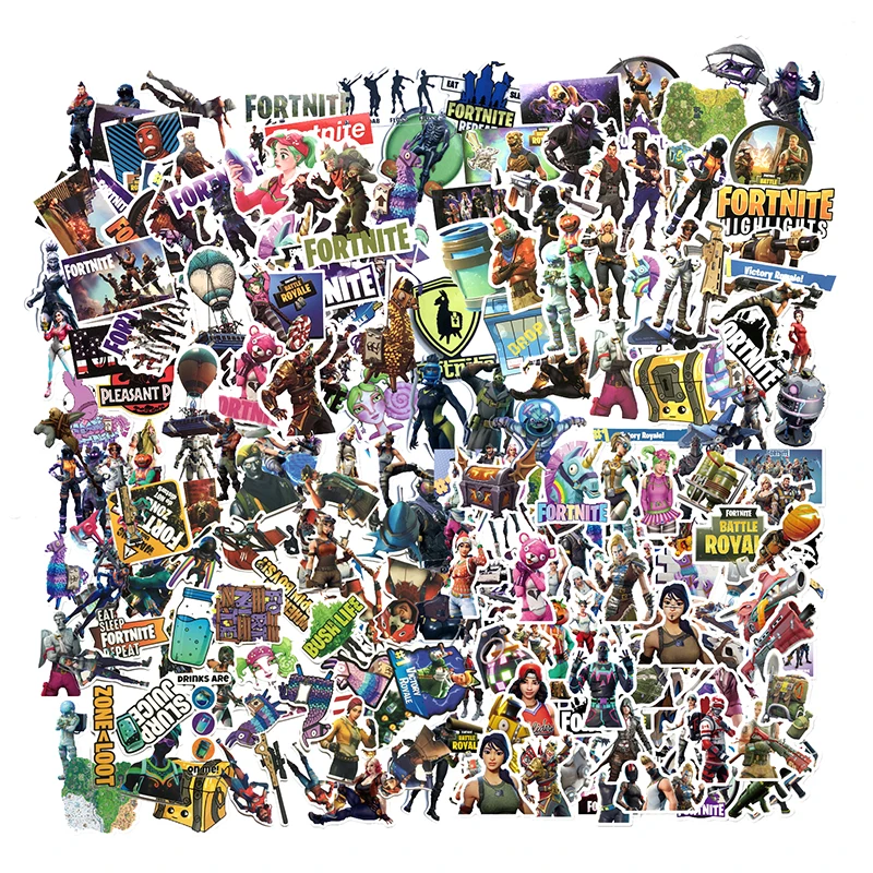 Fortnite impermeable de dibujos animados juegos de calcomanías la colección de figura juego de juguete de los niños de Navidad regalos sorpresa