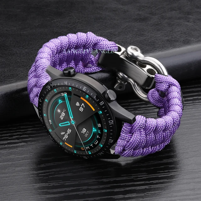 20 22mm Strap for Samsung Galaxy Watch 3 41mm 45mm Watch Band 42mm 46mm for Huawei Watch GT 2e Adjustable Buckle Rope Bracelet Violet
