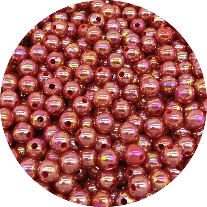 Iridescent Acrylic Beads for Jewelry and Crafting - Assorted Sizes