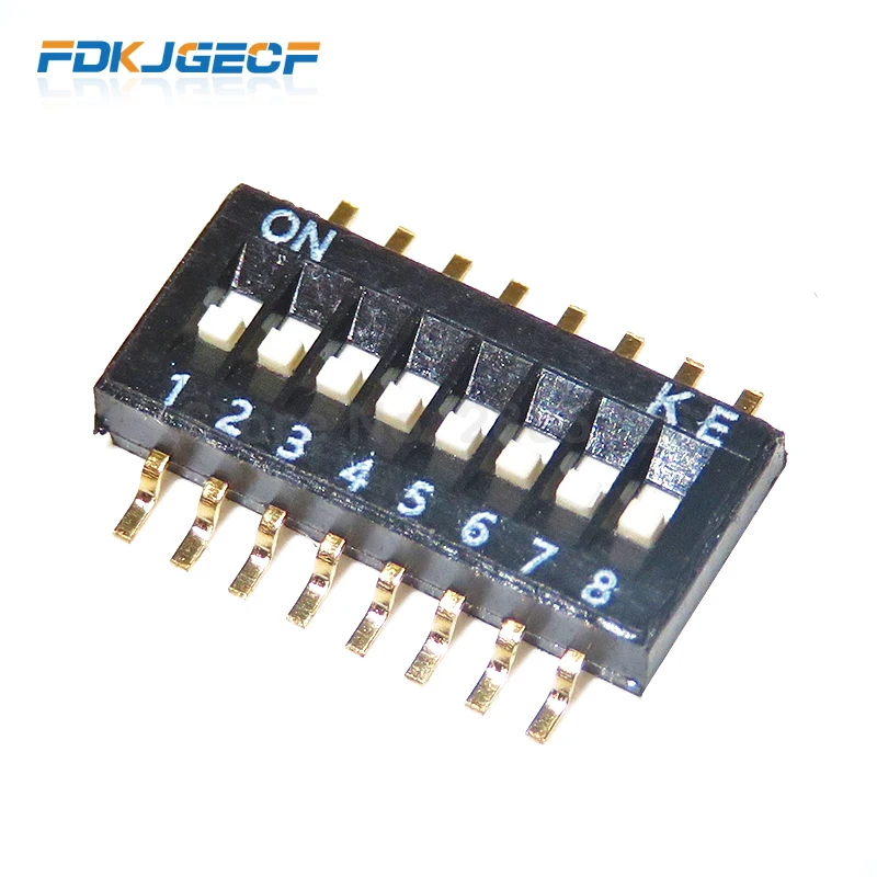 5 шт. x SMD SMT Тип слайда переключатель 1P 2P 3P 4P 5P 6P 8P 10P 1,27 мм положение способ DIP черный шаг тумблер черный Щелчковый выключатель - Цвет: 8P
