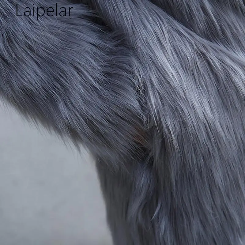 Laipelar Новая зимняя Женская длинная искусственная Шубы из искусственного лисьего меха женская модная верхняя одежда из искусственного меха размера плюс 4XL 5XL 6XL