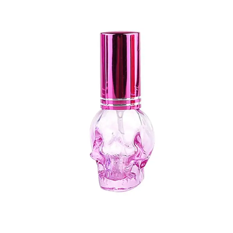 Pink 8 мл флакон для духов с черепом, цветной стеклянный флакон с распылителем, многоразовый распылитель - Цвет: Pink