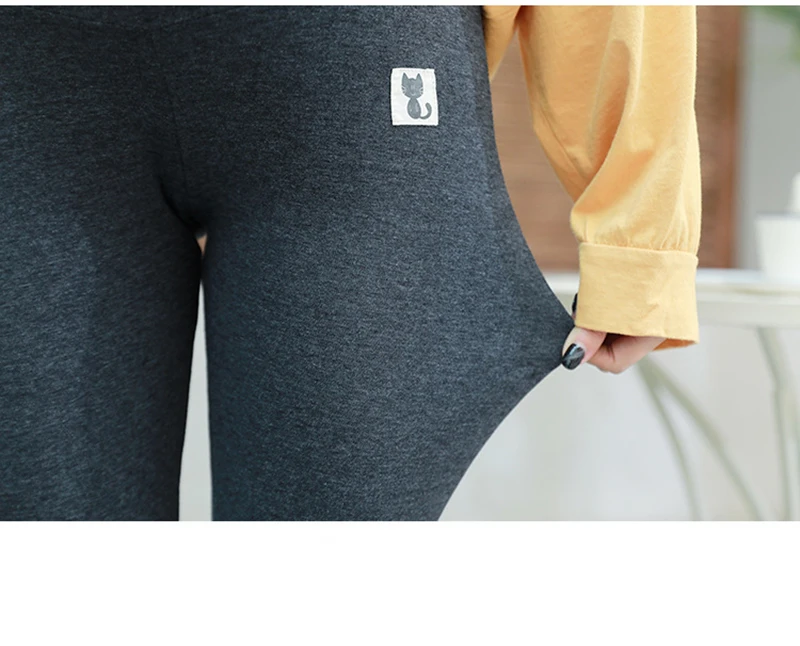 Abdomen Support Trousers Maternity Leggings Pregnant Cute Kitten Pattern Breathable Cotton Adjustable Maternity Safety Pants