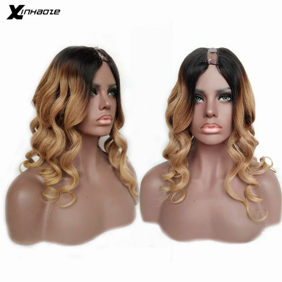 High Density 180% Glueless Body Wave Two Tone Ombre Blonde U Part Human Hair Wigs Malaysian Remy Wig | Шиньоны и парики