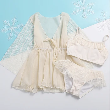 

STAERK Lovely comfortable beach Korean girls swimsuit girls new bikini three piece swimsuit Bikini Sets Swimming Suits Kids Swim