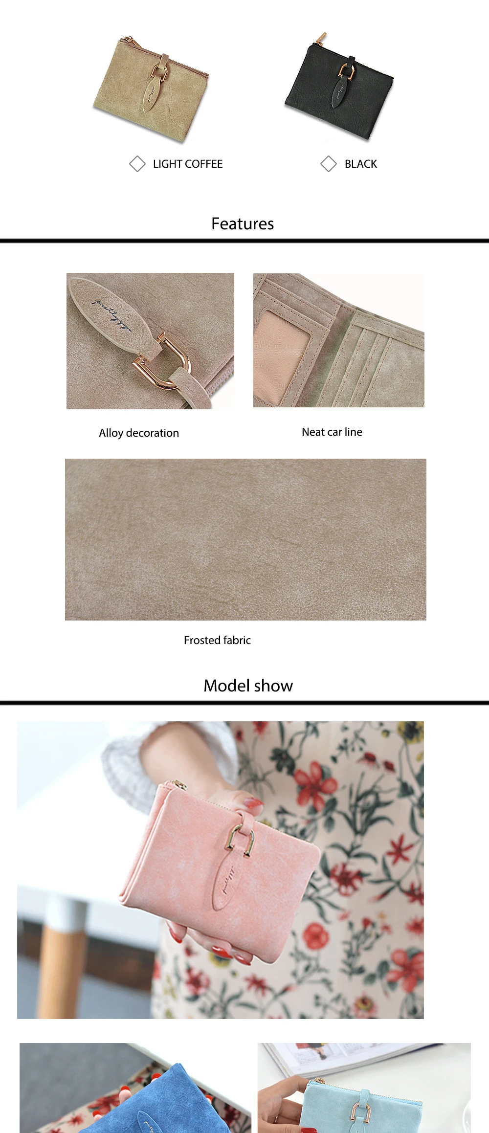 Lady Snap Fastener Short Clutch Wallet Vintage Matte Ptgirl Women Wallet Fashion Small Female Purse short Coin Card Holder Bags