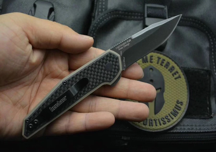 Складной нож Kershaw 1160, 8CR13MOV лист+ углеродное волокно, карманный тактический нож для кемпинга и охоты, инструмент для повседневного использования
