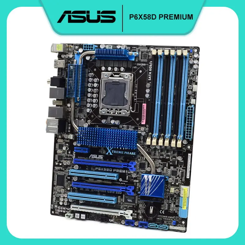 ASUS P6X58D PREMIUM LGA 1366 Mining Desktop Motherboard DDR3 24GB Core i7 Cpus USB3.0 SATA3 ATX BIOS 3×PCI-E X16 Placa-mãe | Компьютеры