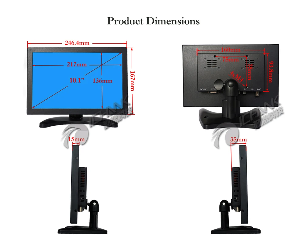 ZB101TC-V59/10,1 дюймов 1280x800 1080p FullView HDMI VGA металлический чехол промышленный анти-помехи сенсорный монитор ЖК-экран дисплей