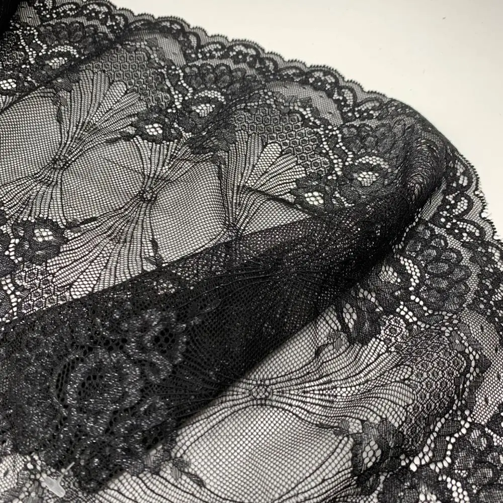 3y/lot Width 21.50cm Dark Apricot With Shiny Elastic Lace 5