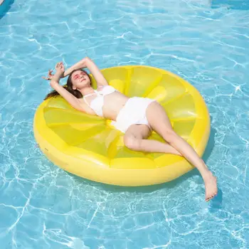 

2020 143cIn Flatable Float Bed Pool Float Lemon Mattress For Adult Tube Raft Swimming Summer Water Toy For Adult Kids