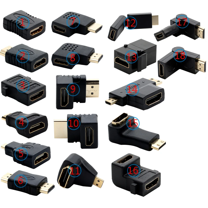 Мини 90C HDMI преобразователь разъем Micro к HD видеокабель адаптер 360C Вращение штекер