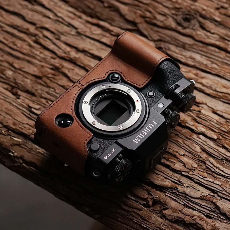 Case da Câmera de Couro Fuji Câmera Stone Artesanal Genuíno Vídeo Meio Bolsa Bodysuit X-t4 Xt4 Mr. - Image 5