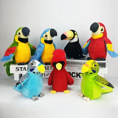 

New Tongue Voice Recording Parrot Toy Electric Voice Control Talking Parrot Plush Toys Sound Record Repeat Parrot Kids Toy