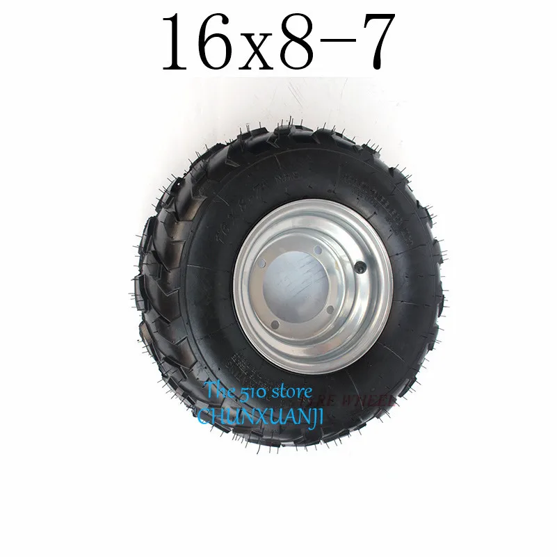 Картинг детская коляска ATV UTV 16X8. 00-7 дюймов бескамерное колесо шин с 4 отверстиями на высоком каблуке 11 см, концентратор