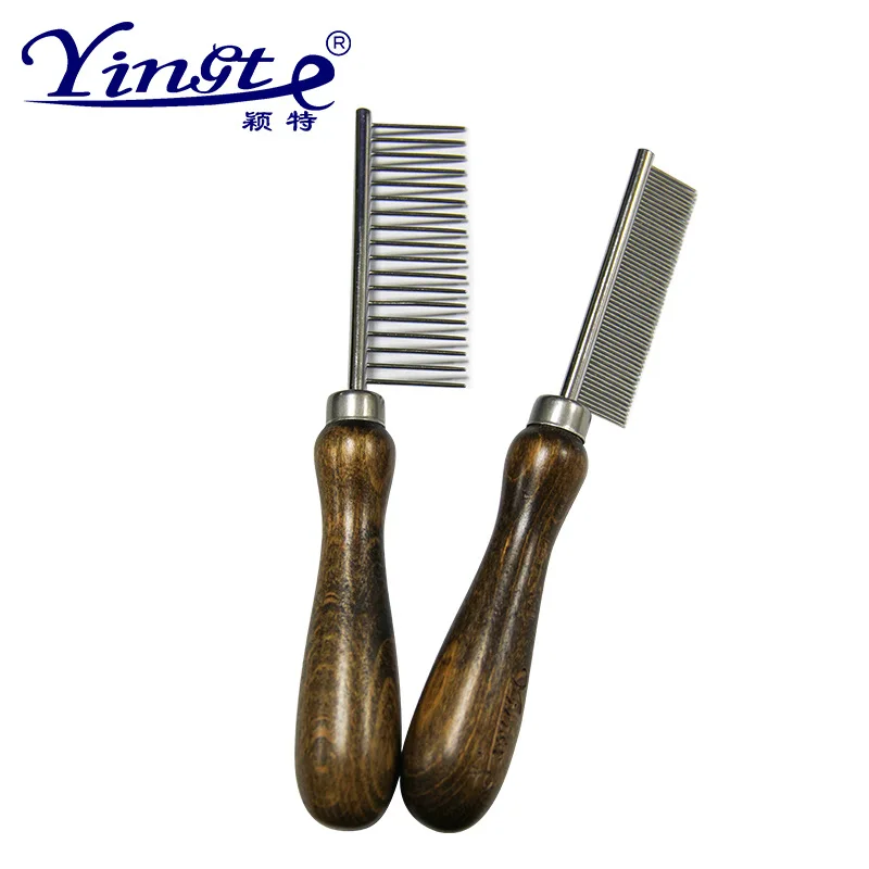 Pet Walnut Wooden Flea Lice Comb Dog  Cat Groming Tools Dogs Cats Hair Remover Combs Pets Hair Knots Openers Pet Products Supply