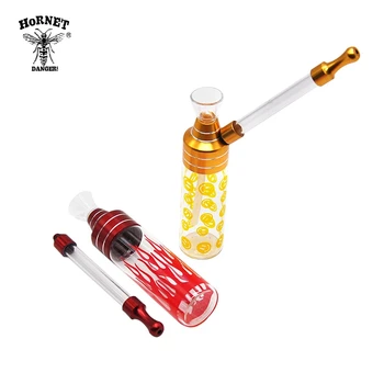 

HORNET Glass Bottle Smoking Water Pipe 120MM Mini Hookah Shisha Tobacco Smoking Pipe Metal Pipes For SmoKing Herb Accessories