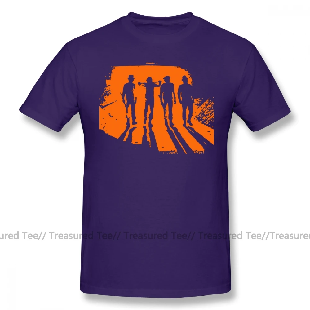 Заводная оранжевая футболка заводная оранжевая футболка Большая мужская футболка Базовая хлопковая Милая футболка с коротким рукавом и принтом - Цвет: Purple