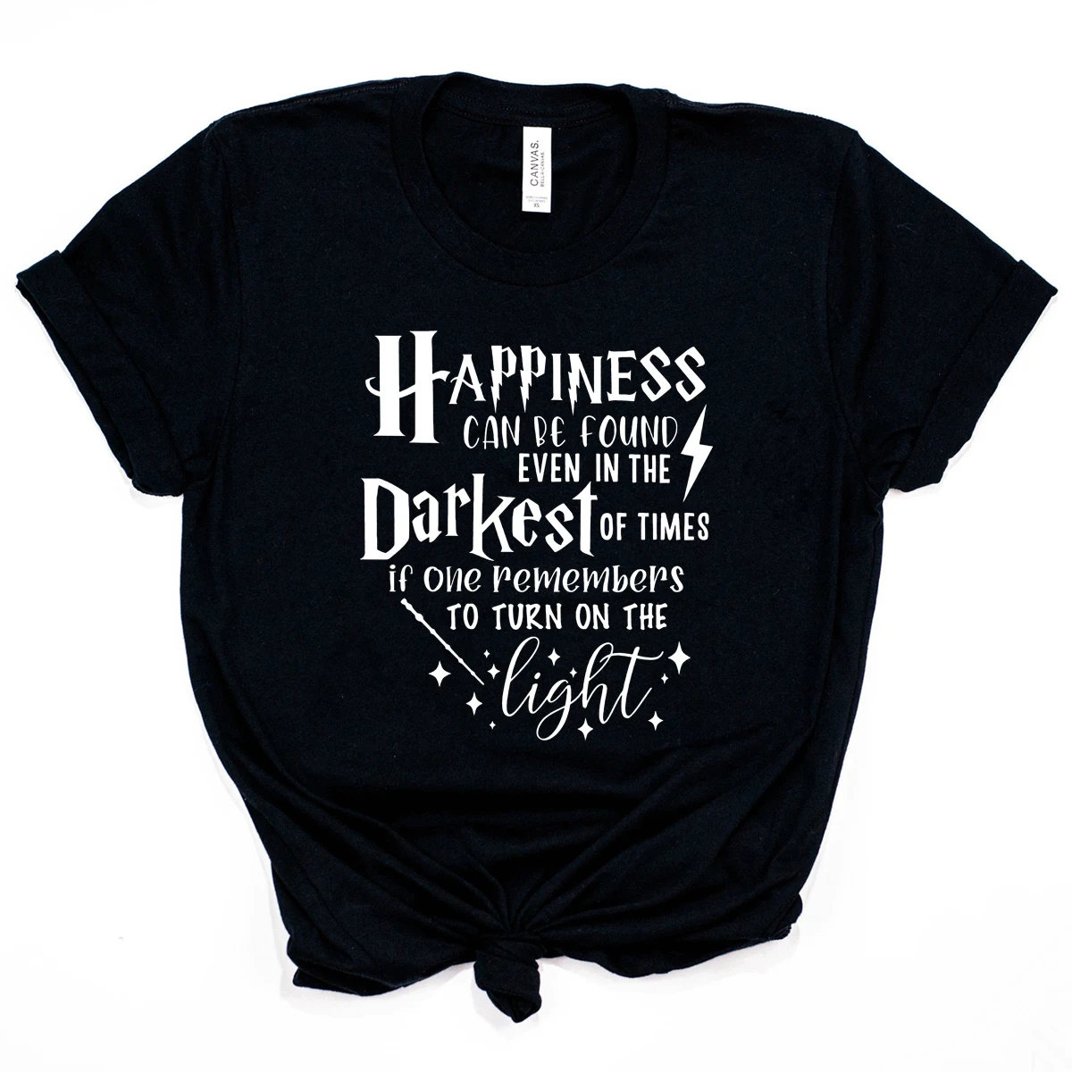 Happiness Can Be Found In The Darkest of Times T-shirt HP Inspired Shirt Dumbledore Quote Wizard Tee Magic School Tops 1