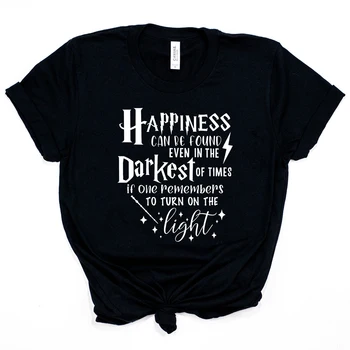 Happiness Can Be Found In The Darkest of Times T-shirt HP Inspired Shirt Dumbledore Quote Wizard Tee Magic School Tops 1