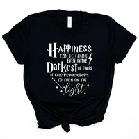 Happiness Can Be Found In The  Darkest of Times T-shirt HP Inspired Shirt Dumbledore Quote Wizard Tee Magic School Tops 1