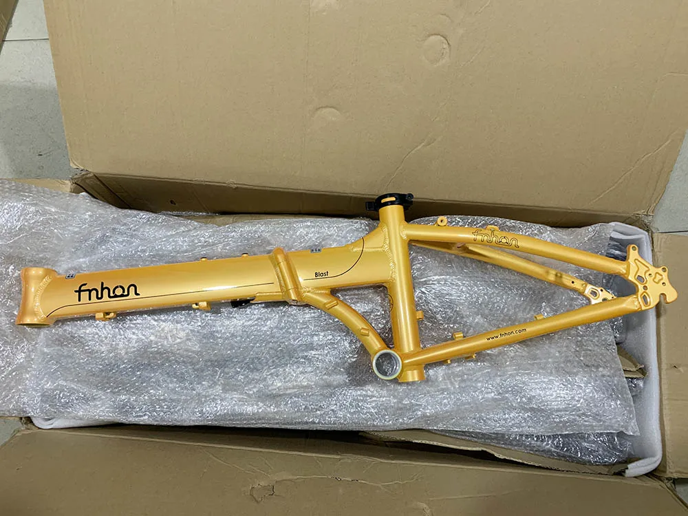 yellow Fnhon Взрывная алюминиевая складная велосипедная Рама с вилкой 2" 406 451 диск набор тормозных Рам 22 дюйма складная рама - Цвет: yellow