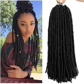 

6packs Straight Faux Locs Crochet Twist Hair Braids Synthetic Hair Extensions Faux locs Kanekalon Fiber Braiding Hair Afro Kinky