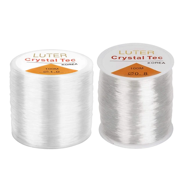 LUTER 1mm Clear Bead Cord Crystal Elastic Stretchy Bracelet String for  Jewelry Making Necklace Bracelet Beading Thread (328ft)