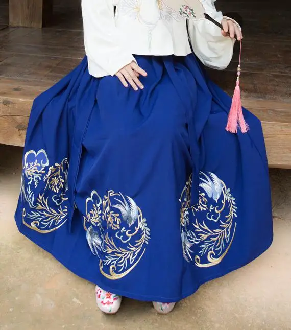 Hanfu Mulheres женский костюм сливы Hanfu платье феи юбка свежий и элегантный Huaqing павильон Hanfu Одежда китайский стиль 2 шт - Цвет: Blue Chinese Dress