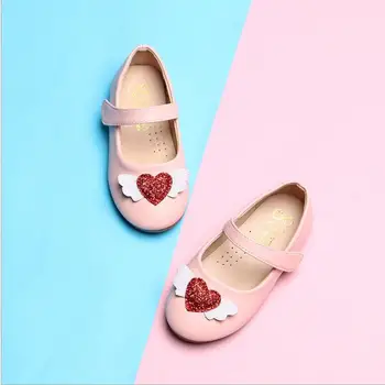 

Newborn Toddler Girls Wings of love Princess Leather Shoes For Little Girls Flat With Dress Single Shoes New 0 1 2 3 4 5 6 8 Yea
