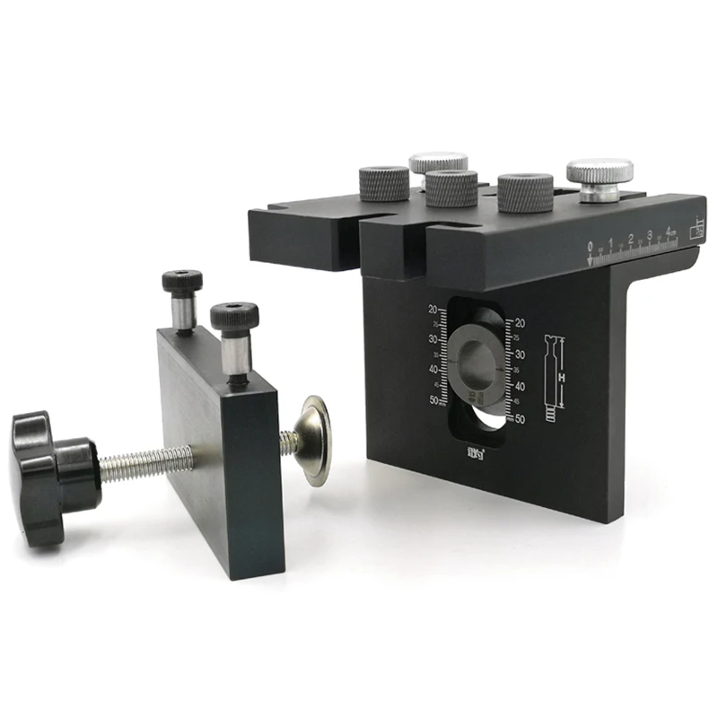 HHO-многофункциональная Деревообработка дюбель джиг комплект Регулируемый Сверлильный перфоратор локатор для мебели Соединительный Столярный инструмент
