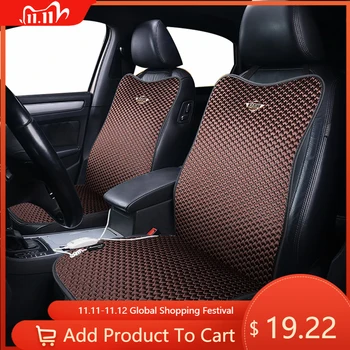 

FUZHKAQI 12V Heated car seat cover for Ssangyong all model Actyon Kyron Tivolan Rexton korando winter cushions car seats