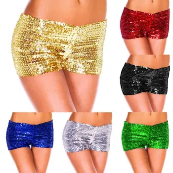 

Bling Sexy Club Women Summer Sequin Shorts High Waist Skinny Slim Party Festival Raves Dance Shorts Beach Shorts Ladies