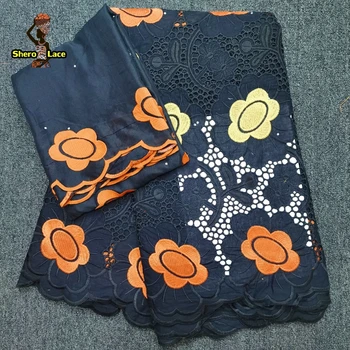

African Embroidery Voile Swiss Lace African Swiss Voile Lace Set High Quality Cotton Embroidered Fabric With Stones For Party