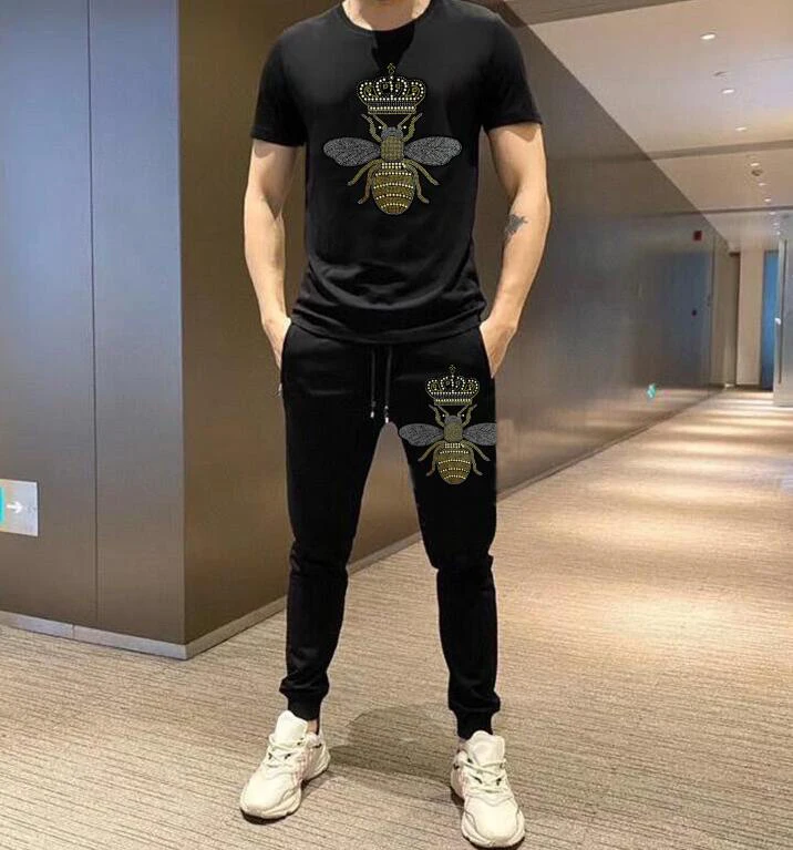 힙합 정장 새로운 남자 tracksuit 남자 캐주얼 경량 여름 남자 조깅 세트