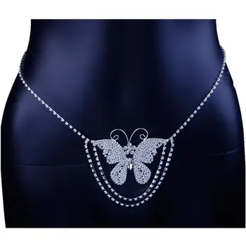 

Exclusive Rhinestone Butterfly Belly Waist Chain Belt Jewelry Accessories For Women Crystal Body Chain Waist Dress Body Jewelry