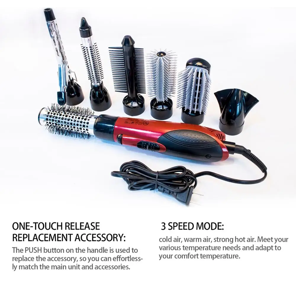 

7 In 1 Hot Air Brush & Comb Hairdressing Tangle Hair Straightener Straightening Comb One Step Hair Blow Dryer And Volumizer