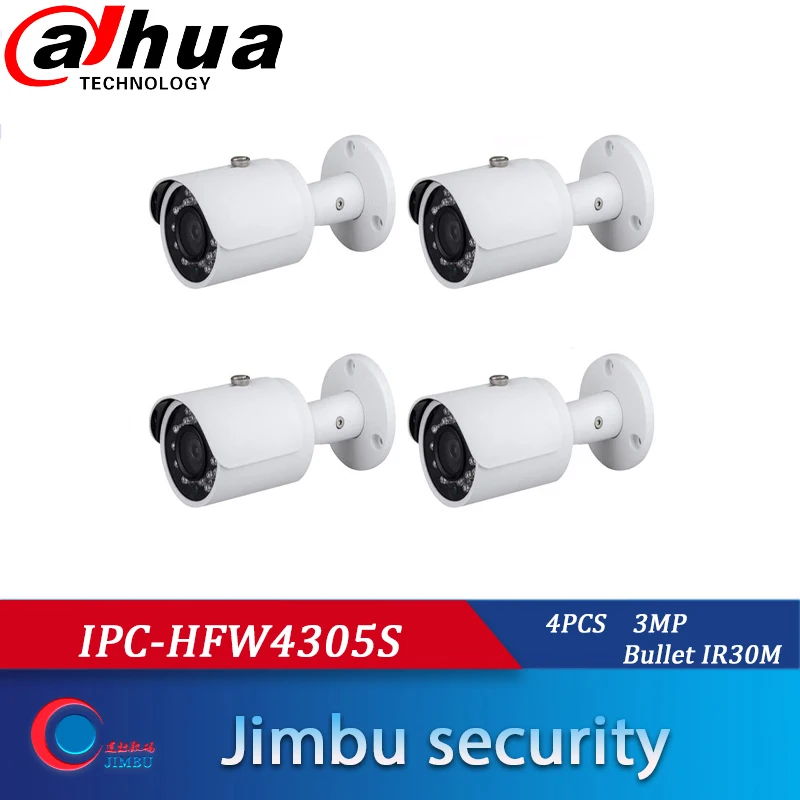 IP камера DAHUA 3 Мп 4 шт. IPC HFW4305S Bullet IR 30 м водонепроницаемая сетевая видеонаблюдения