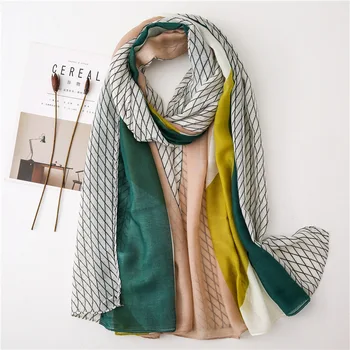 

2019 Women Fashion Ombre Plaid Viscose Shawl Scarf High Quality Long Echarpe Foulards Femme Bufandas Mujer Muslim Hijab 180*90Cm