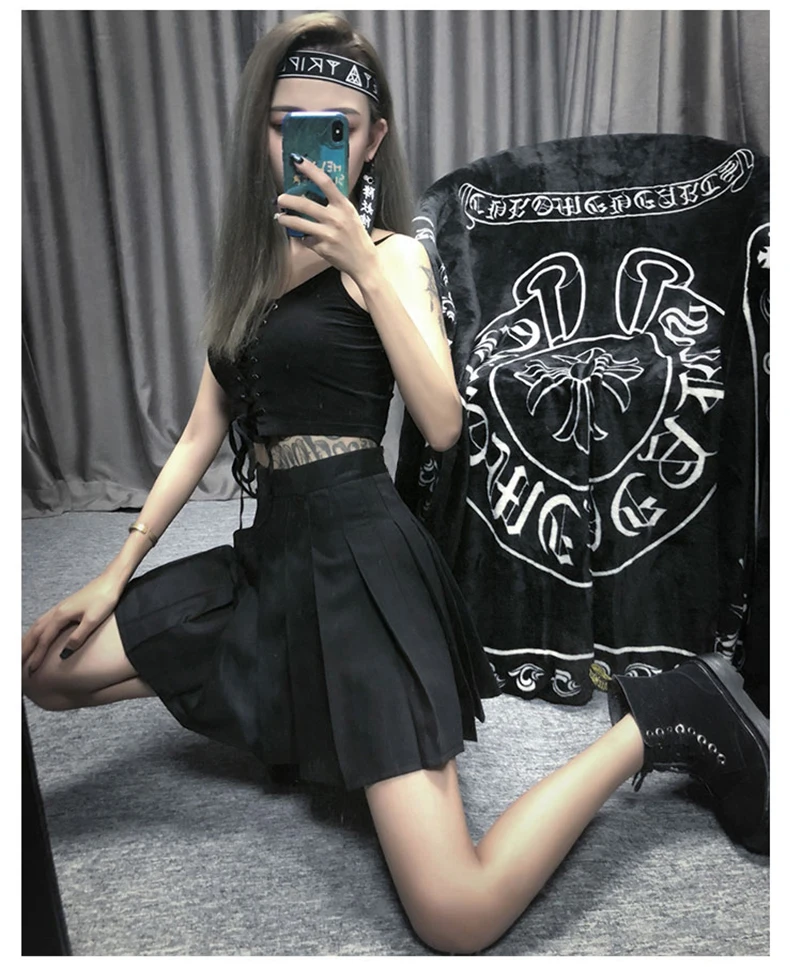 Jupe pliss?�e d?�contract?�e - Cosplay Anime JK - LANON - Type Purple plaid - Femme Blanc 