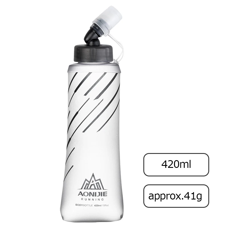 420ml AONIJIE, мягкая колба, складная сумка для воды, бутылка для воды, гидратация, водный Пузырь, для бега, марафон, 250 мл, 420 мл, для велоспорта, для пеших прогулок - Цвет: 420ml