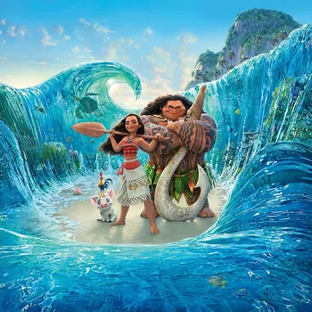 

10x10ft Moana Maui Surfing Pacific Blue Sea Wave Vaiana Custom Photo Studio Seamless Background Backdrop vinyl 300cm x 300cm