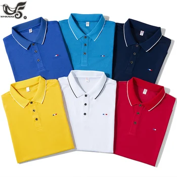 

New Fashion Summer Short Sleeve Polo Shirt Men streetwear Casual Polos Breathable Embroidery Casual Shirt Mens Clothing M-4XL