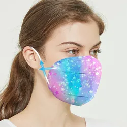 10PC 5layer High Density Disposable Mask Adult Tie-dye starry sky print Face Masks Wind And Mist Protect Filter Earloop Bandage