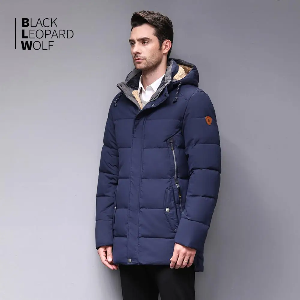 Blackleopardwolf Зимняя мужская куртка модное пальто мужская парка ветрозащитная съемная верхняя одежда зимние куртки мужские BL-1837