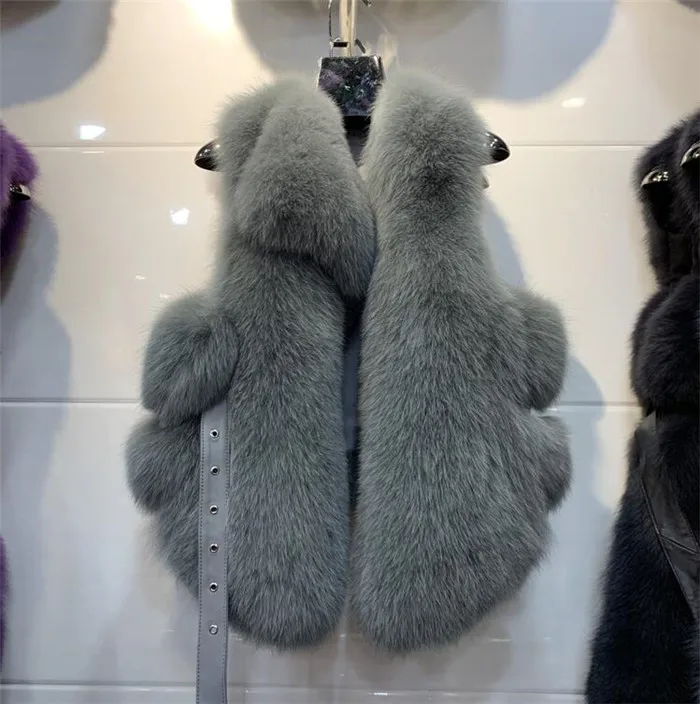 ZDFURS* Полный Пелт натуральный Лисий мех жилет пальто осень зима женский короткий меховой жилет жилеты