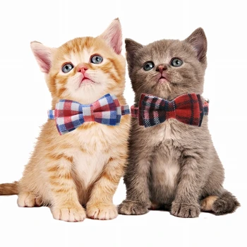 

Lattice Pet Cat Collar Cute Bow Tie With Silver Bell Cat Puppy Collars For Small Dog Kitten Cat Collar Pet 2020 Fashion Tools