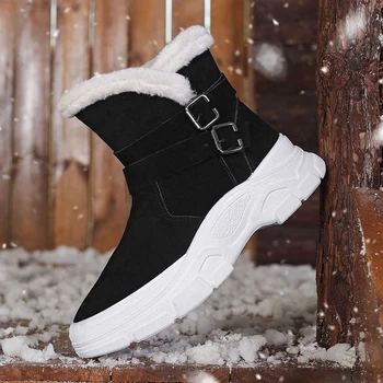 

New Winter Boots Men Ankle Boots Male Bot High Quality Footwear Men Casual Shoes Flock Zapatillas Bota Masculina Krasovki SlipOn