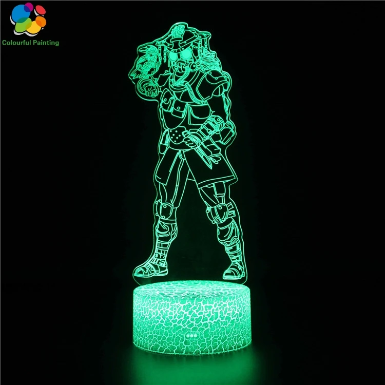 

Remote Control APEX LEGENDS Robot Photo 3D Light LED Crack Night Light 7 Colors Changing 3AA Battery Powered USB Lamp Gift 5